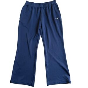 Nike Dri Fit Womens Sweatpants Sz M Blue Wide Leg Track Jogger Athletic Relaxed